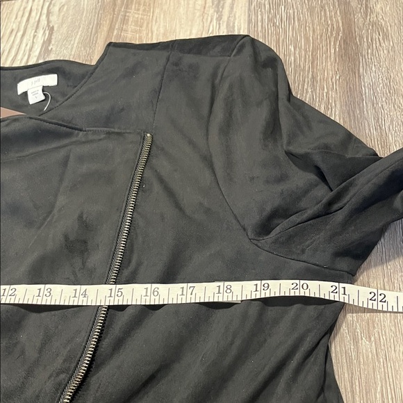 J. Jill Black Asymmetrical Zip Jacket New with tag Sizes large - Picture 6 of 7